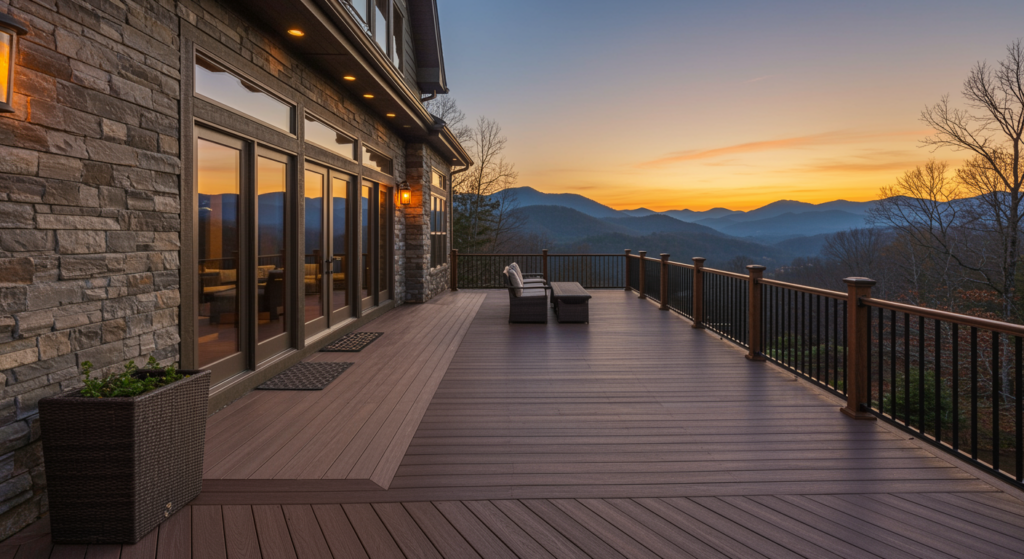 Choosing between wood and composite decking in the mountains can impact durability, maintenance, and long-term value—here’s what Asheville homeowners should know before remodeling their deck.