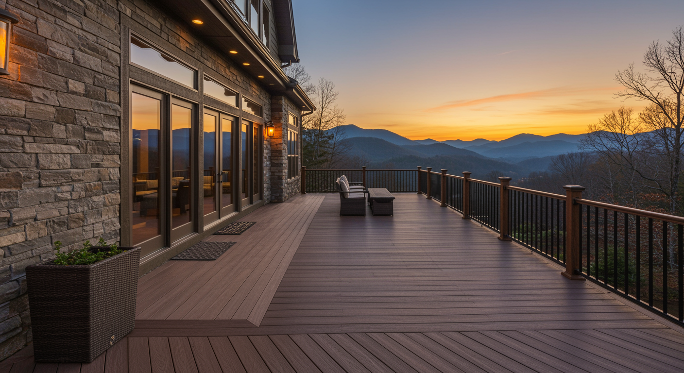 Choosing between wood and composite decking in the mountains can impact durability, maintenance, and long-term value—here’s what Asheville homeowners should know before remodeling their deck.