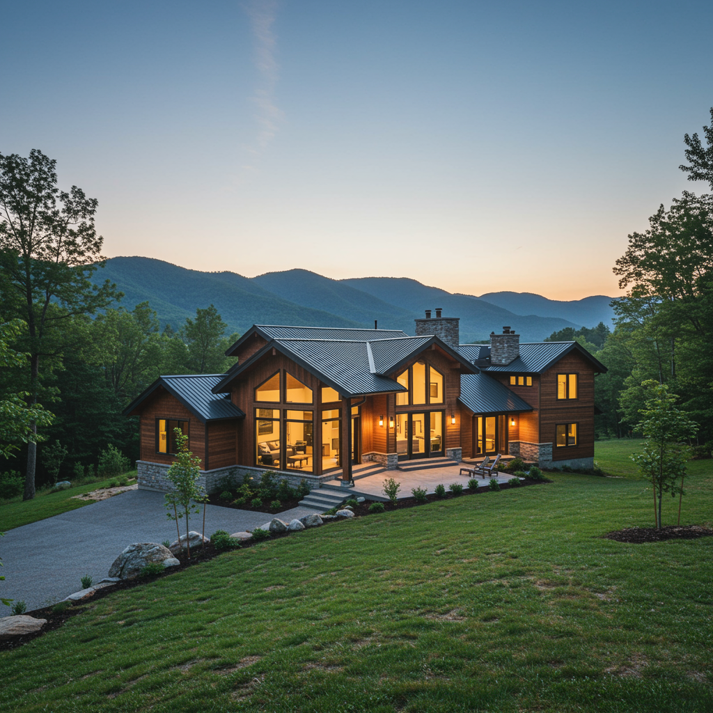 A photo of a functional modern mountain home in Ashville